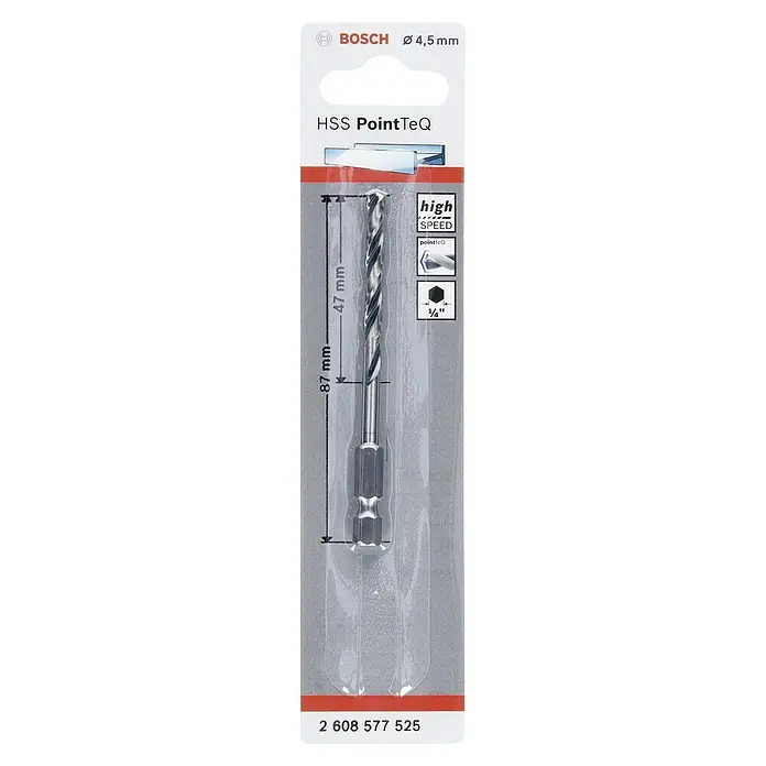 METALLBOR BOSCH HSS POINTTEQ HEX 4,5X87MM