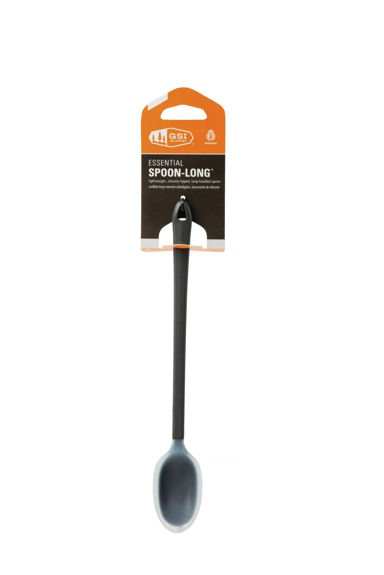 GSI Outdoors Essential Spoon, One Teaspoon, Tapered Silicone Edge, Long