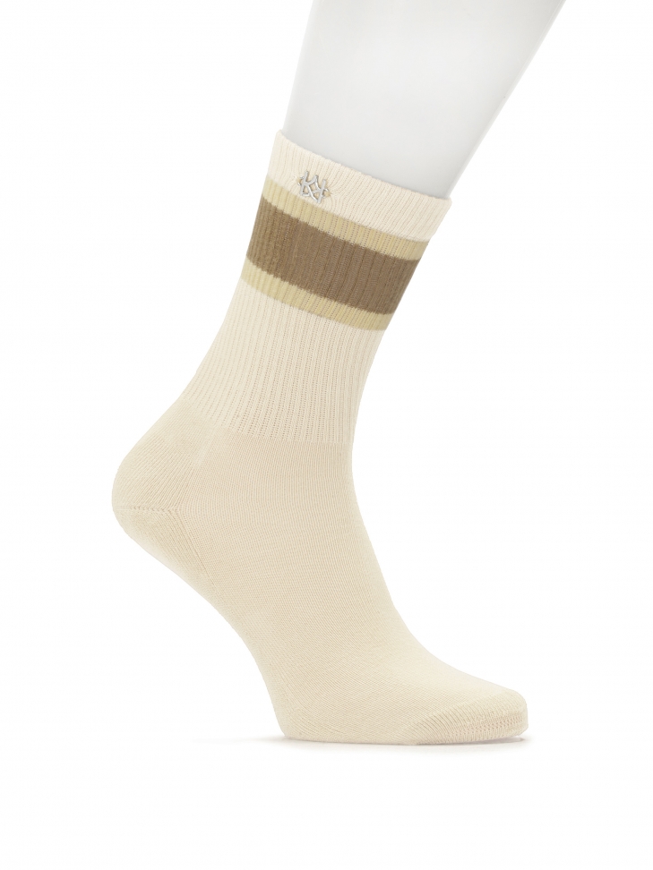 Cream socks with decorative belt