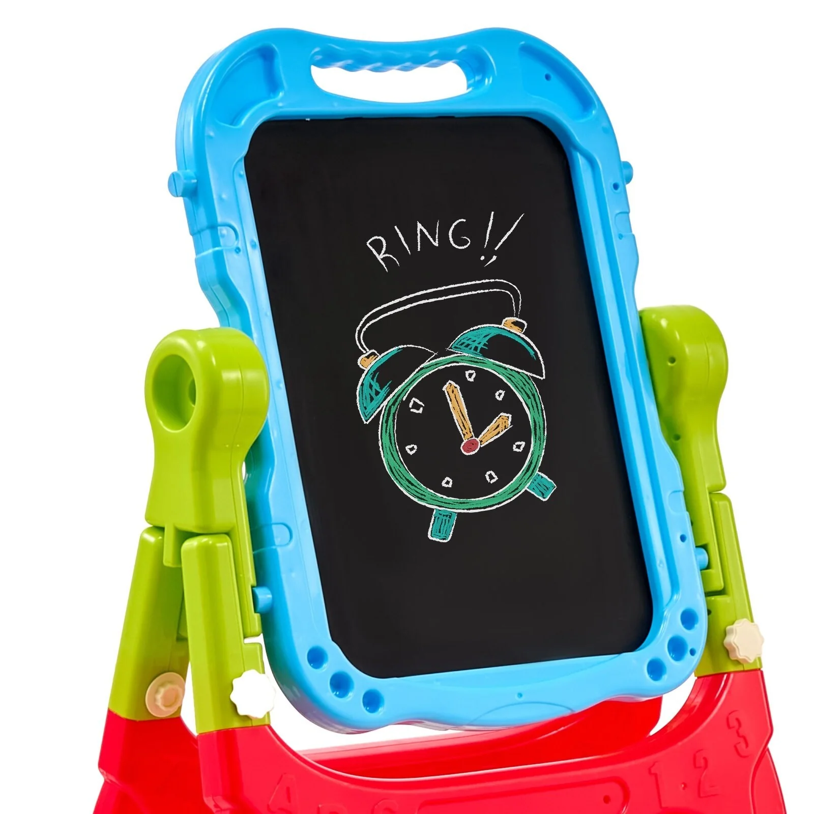 2-in-1 Kids Art Easel Double-Sided Magnetic Whiteboard Chalkboard Rotating - Multi