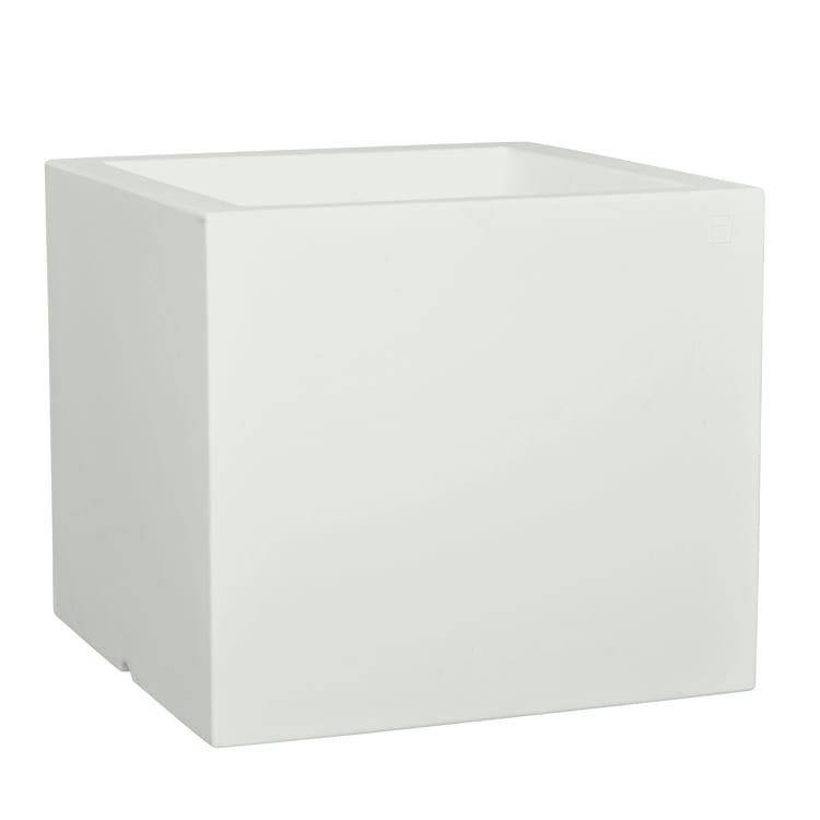 CUBOTTI - Pot à fleur éclairé en résine recyclable neutre L50cm