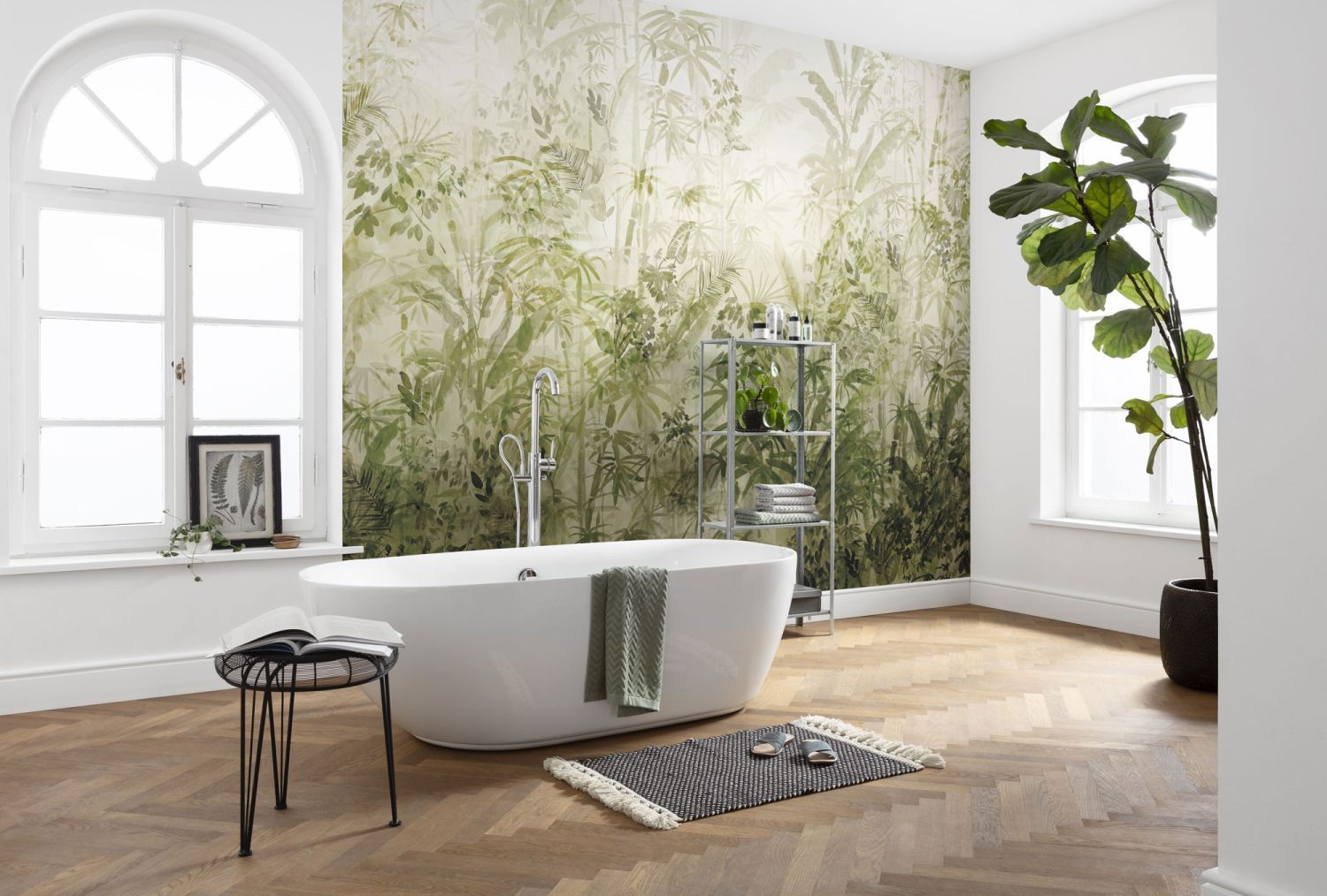 Sanders & Sanders fotobehang jungle-motief olijfgroen - 400 x 280 cm - 612459