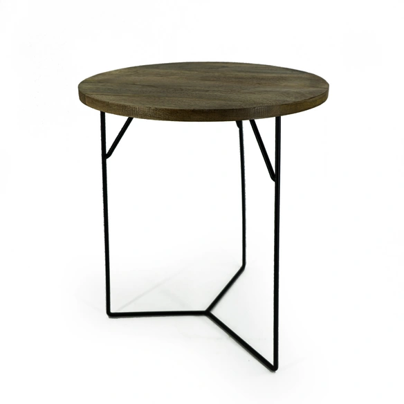 Beistelltisch-Set, BxHxL: 39,5 x 48,4 x 39,5 cm, Metall/Mangoholz
