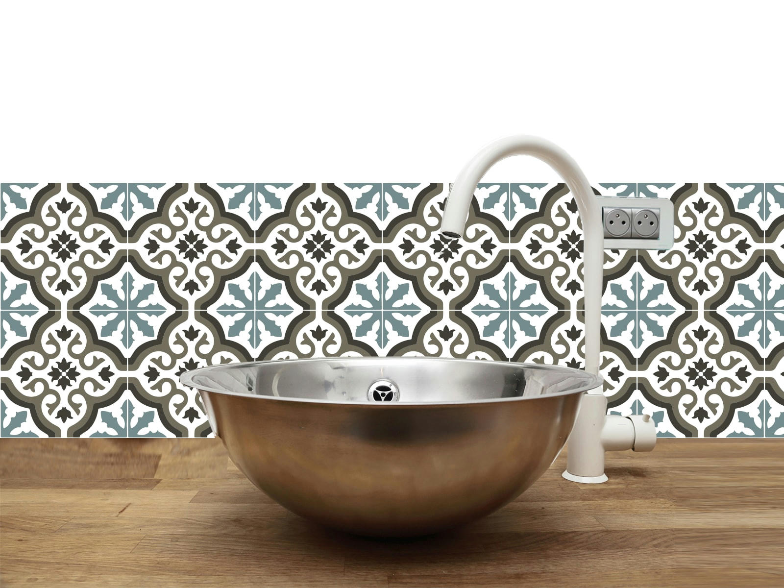 TRIANON - Crédence adhésive bleu 400x40cm