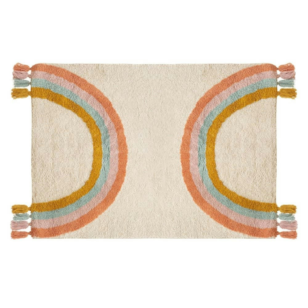 - Tapis coton Blanc 100 X 150