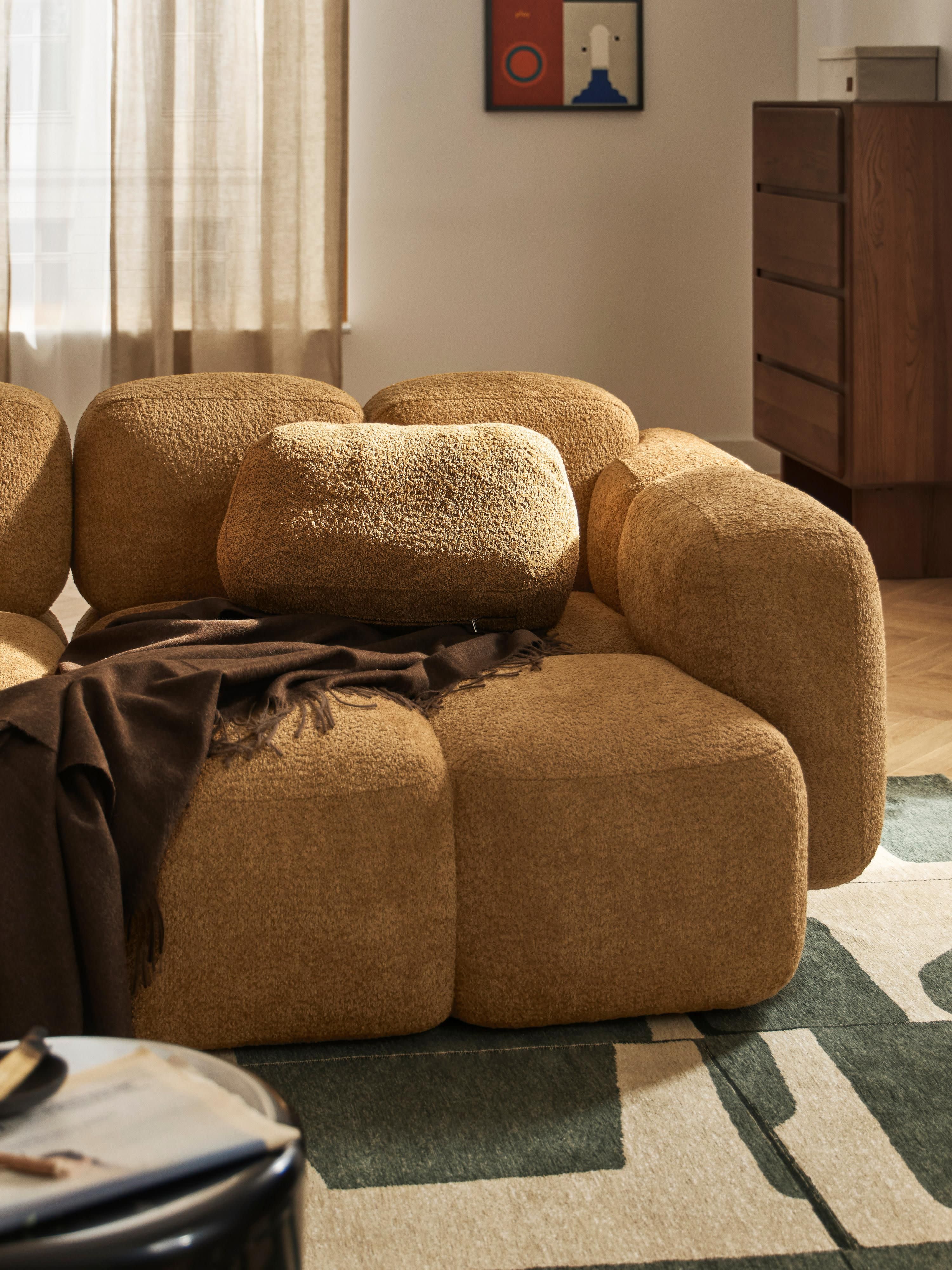 Sofa-Kissen Tayla aus Teddy-Bouclé