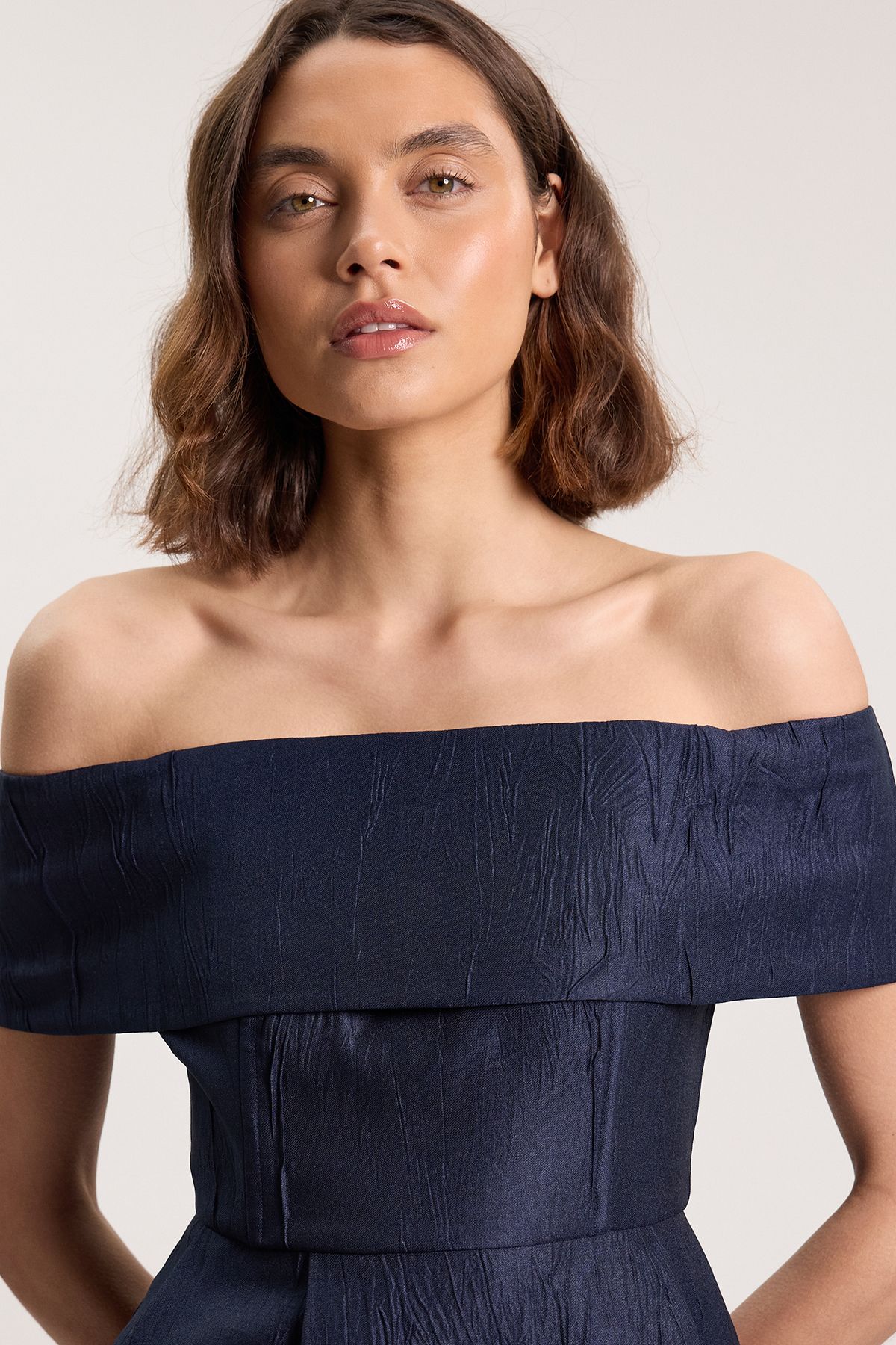 KarenMillen Textured Tailored Twill Bandeau Top