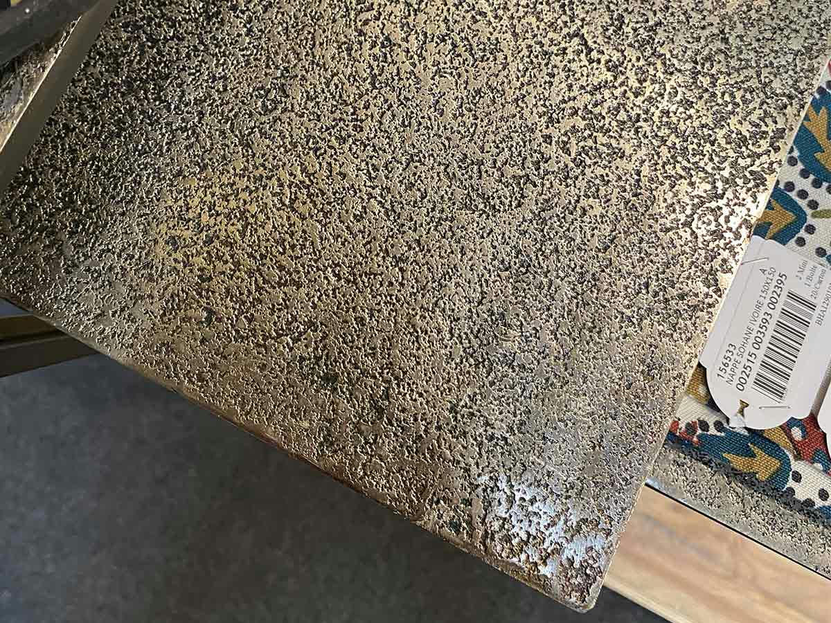 - Set de 3 mini consoles en fonte d'aluminium doré