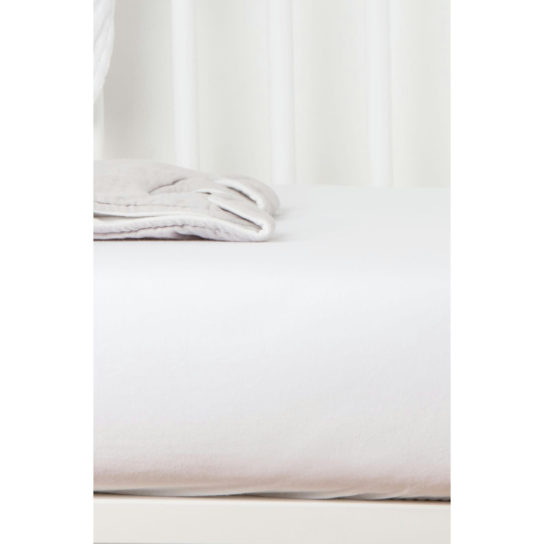 - Drap housse en coton bio blanc (70 x 140 cm)