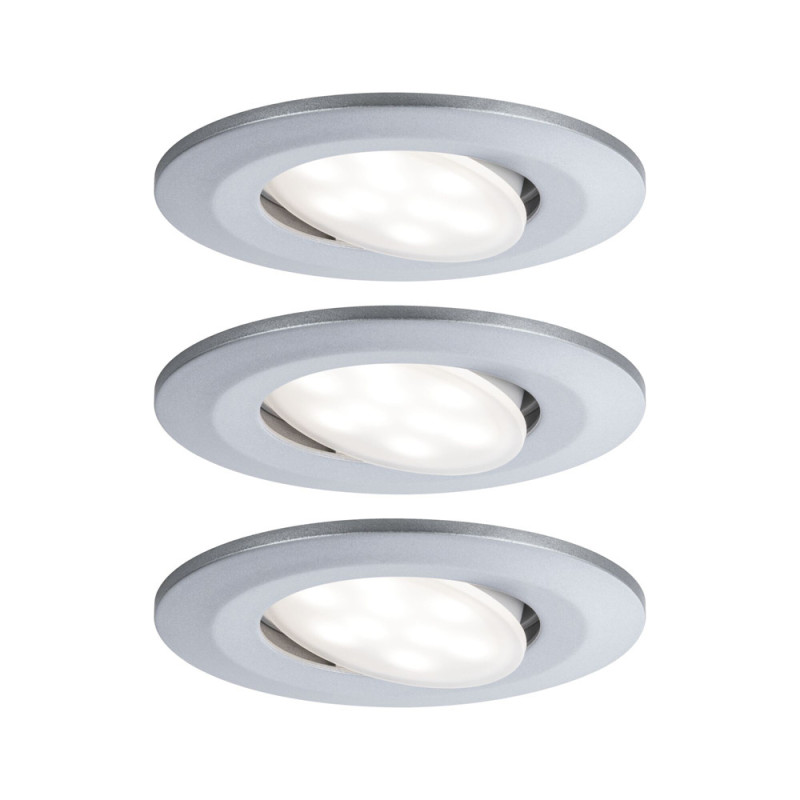 Spot encastrable LED Calla chrome blanc neutre IP65 598 lm 5,2 W 3 pièces PAULMANN