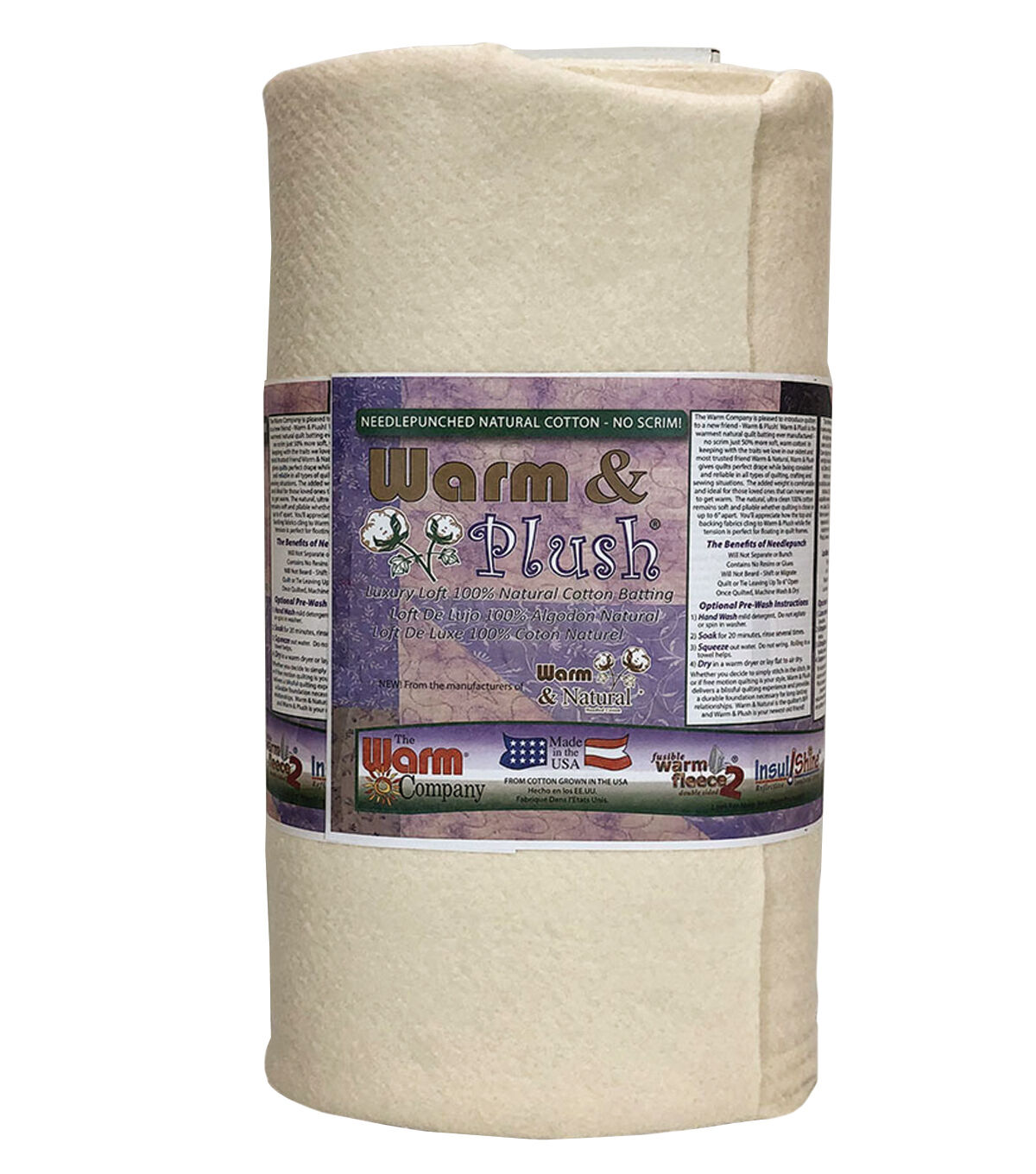 The Warm Company Warm & Plush Cotton Batting 22 X 20 Yd Bolt