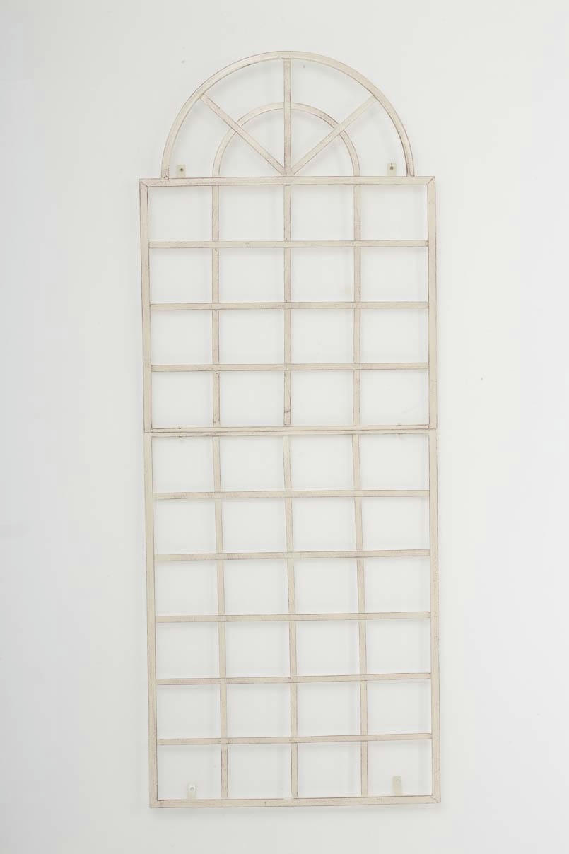 VIVA - Treillage avec fixation murale en métal Crème antique