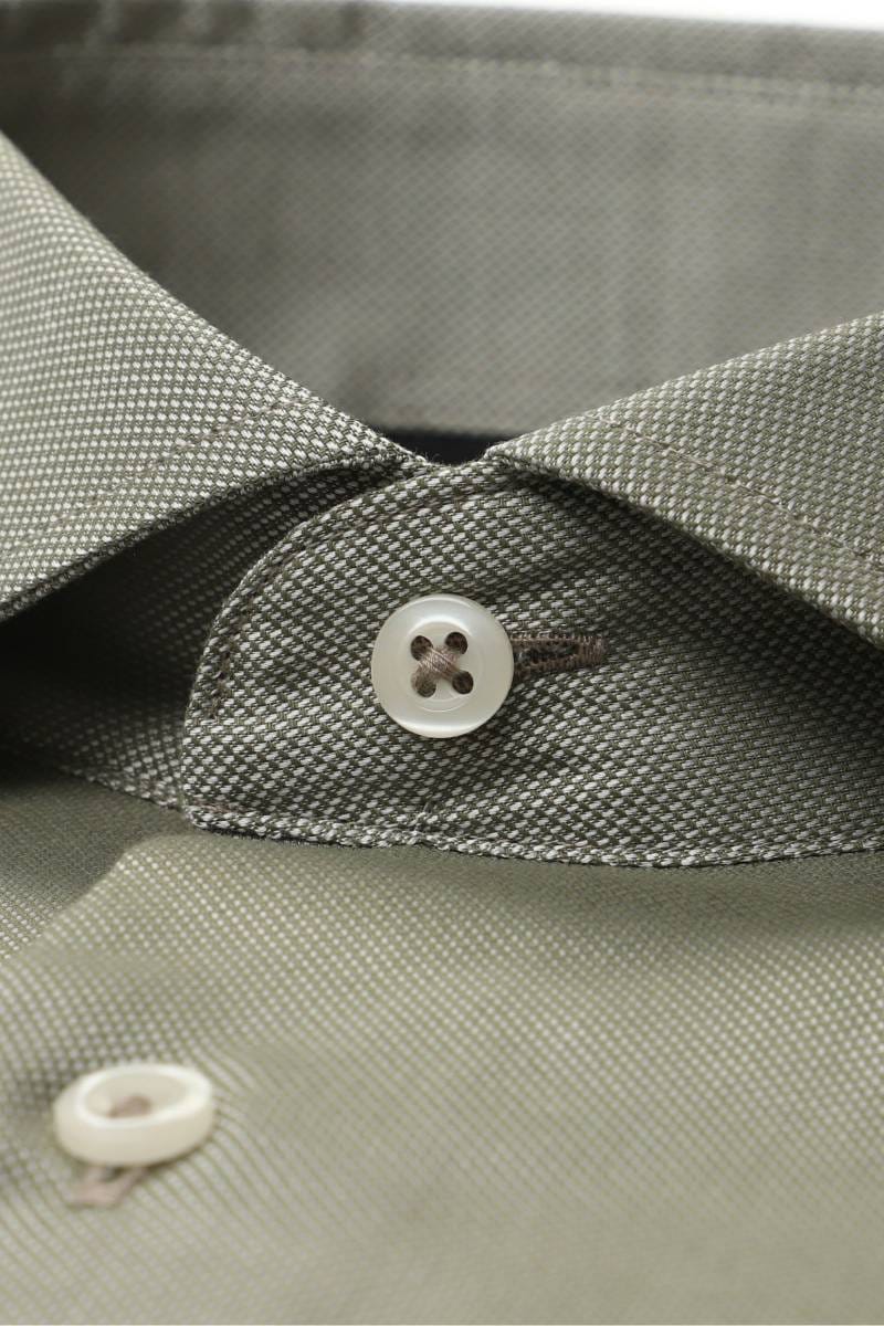 ETERNA Modern Fit Tencel Hemd grün, Strukturiert