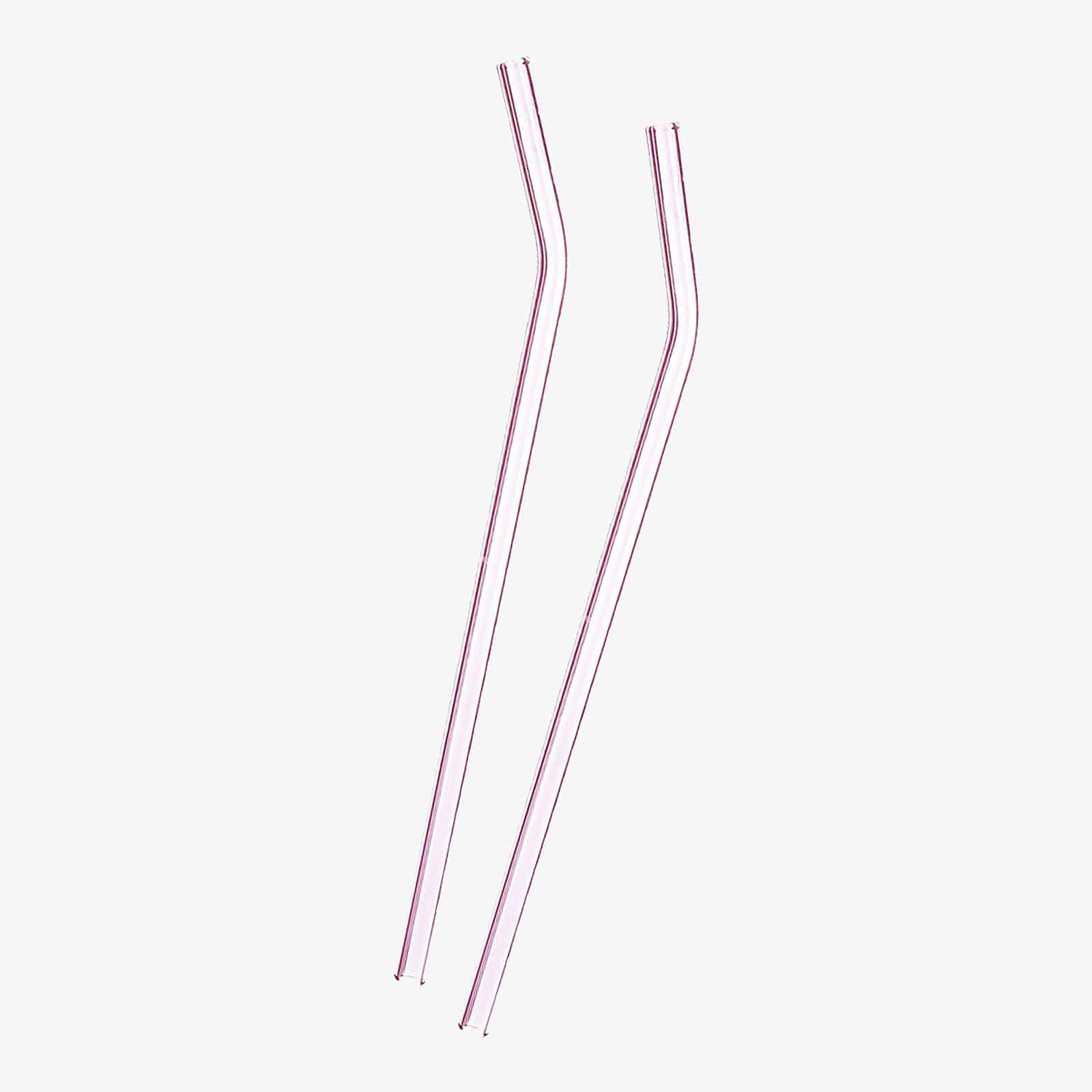 Glas-Trinkhalme Rosa, 2 Stück
