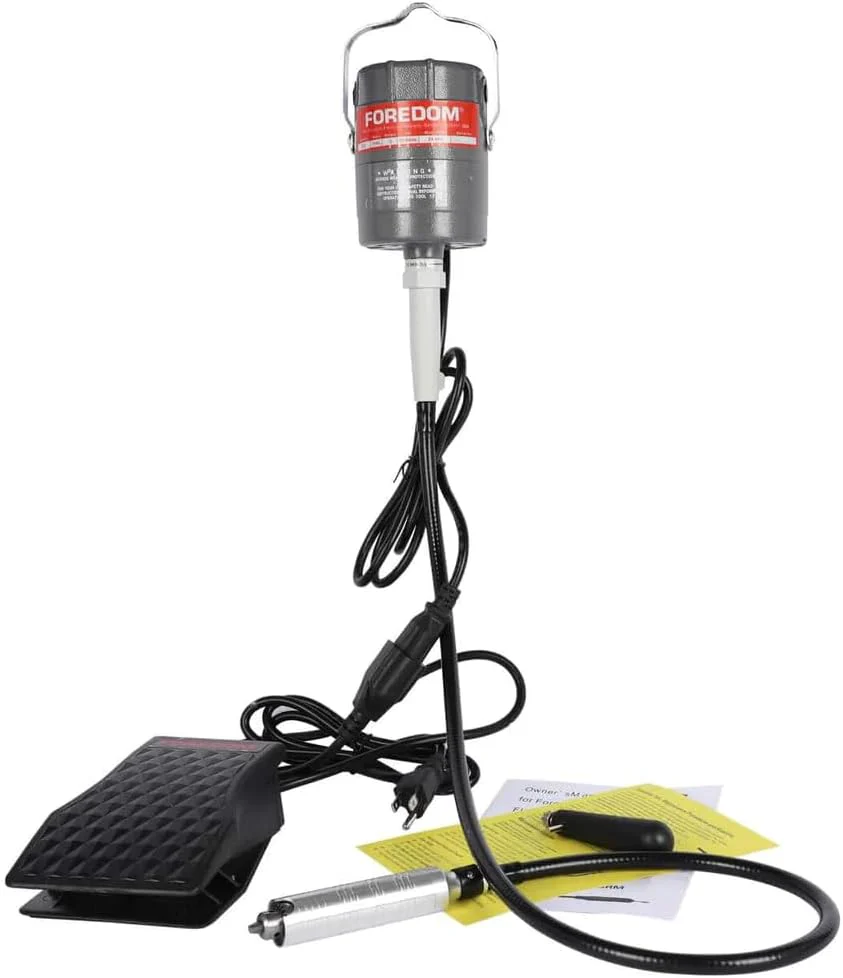 Hanging Flex Shaft Grinder  230W Rotary Tool, Foot Pedal, 0-180,000 RPM (4mm Shaft)