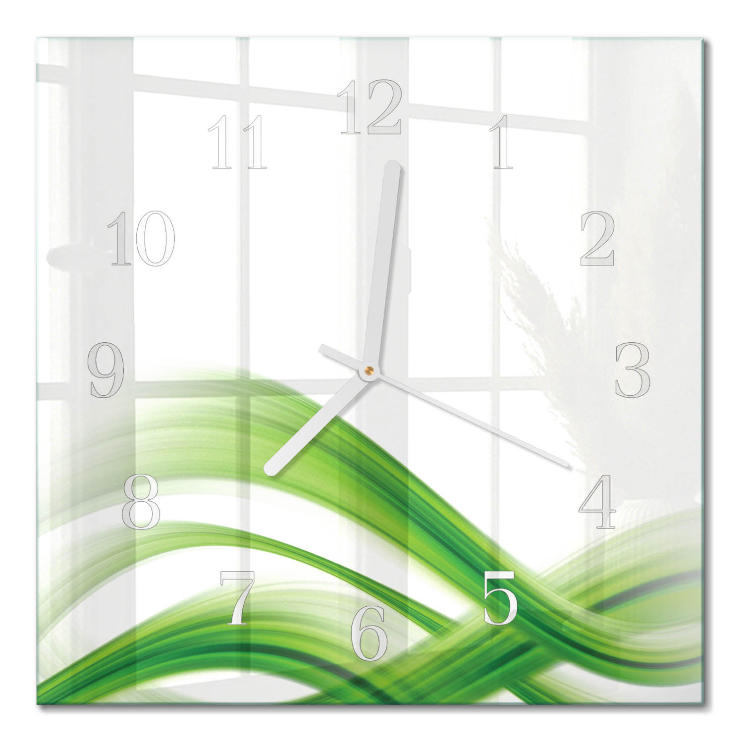 Zegar szklany 30x30 Fala Abstrakcyjna nowoczesne linie design art