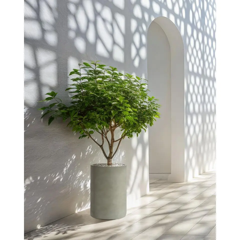 EUCOMMIA - Bloempot - Grijs - MgO