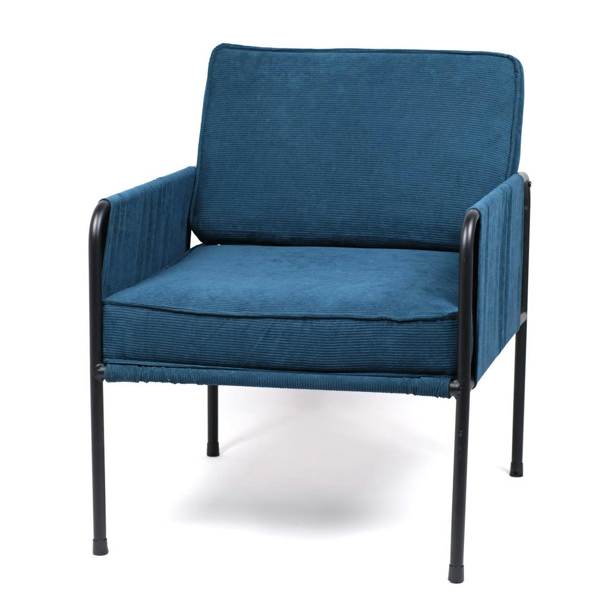 COZY - Fauteuil en tissu en métal bleu