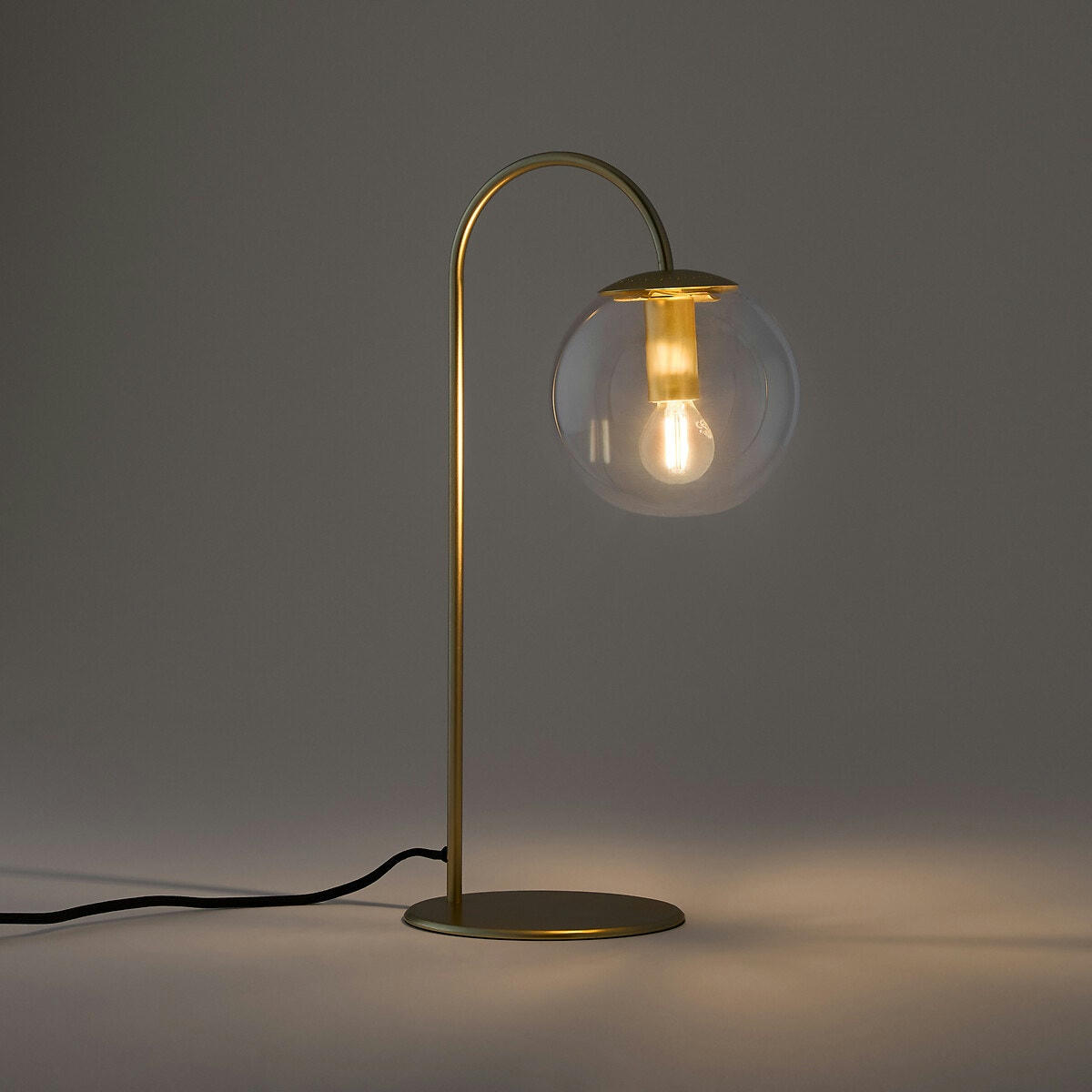Lampe à poser laiton et verre, Moricio