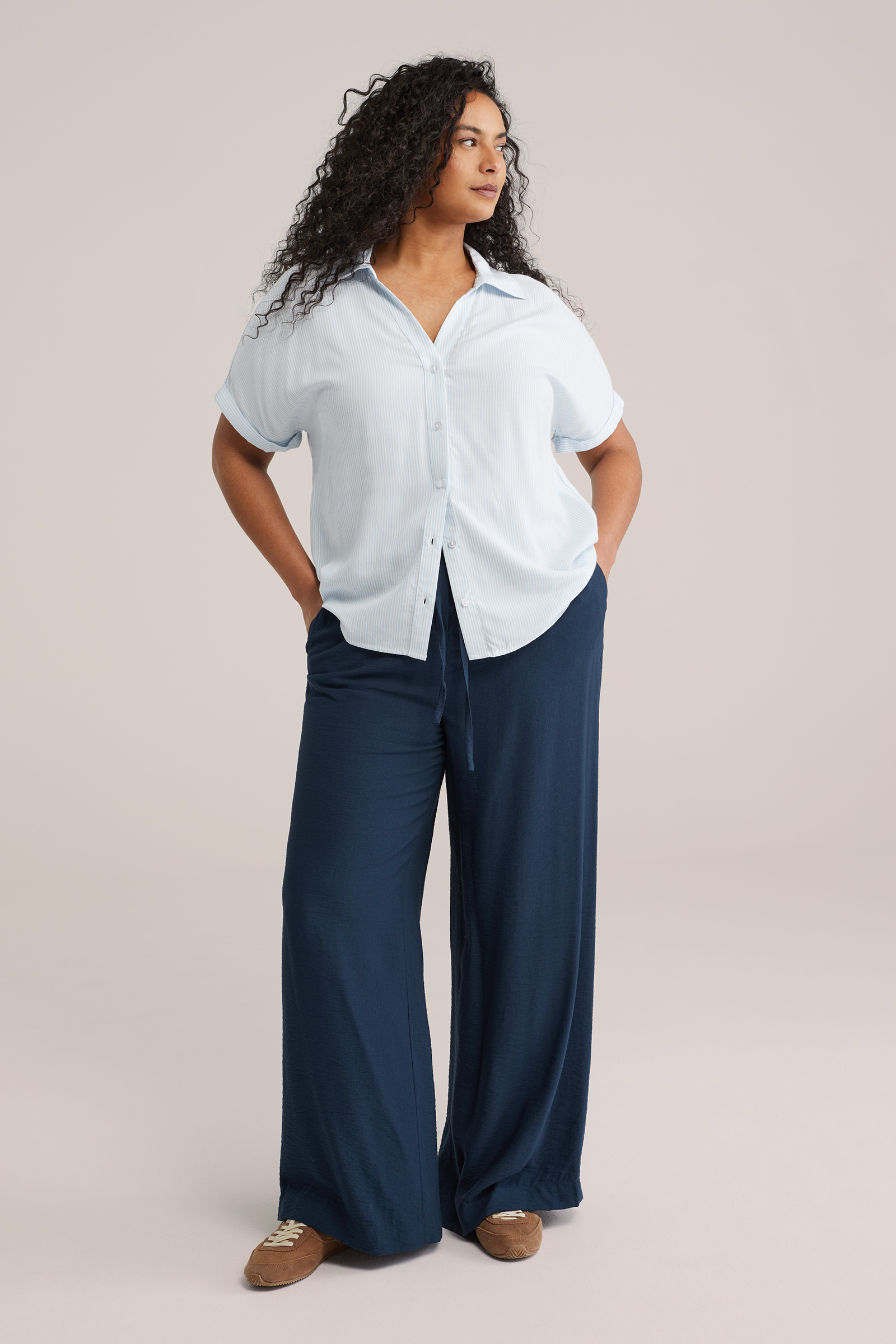 Dames gestreepte blouse - Curve