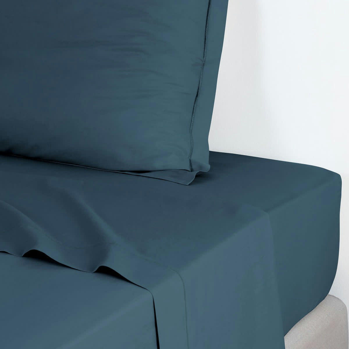 JULIA - Drap plat satin de coton  240x300 canard