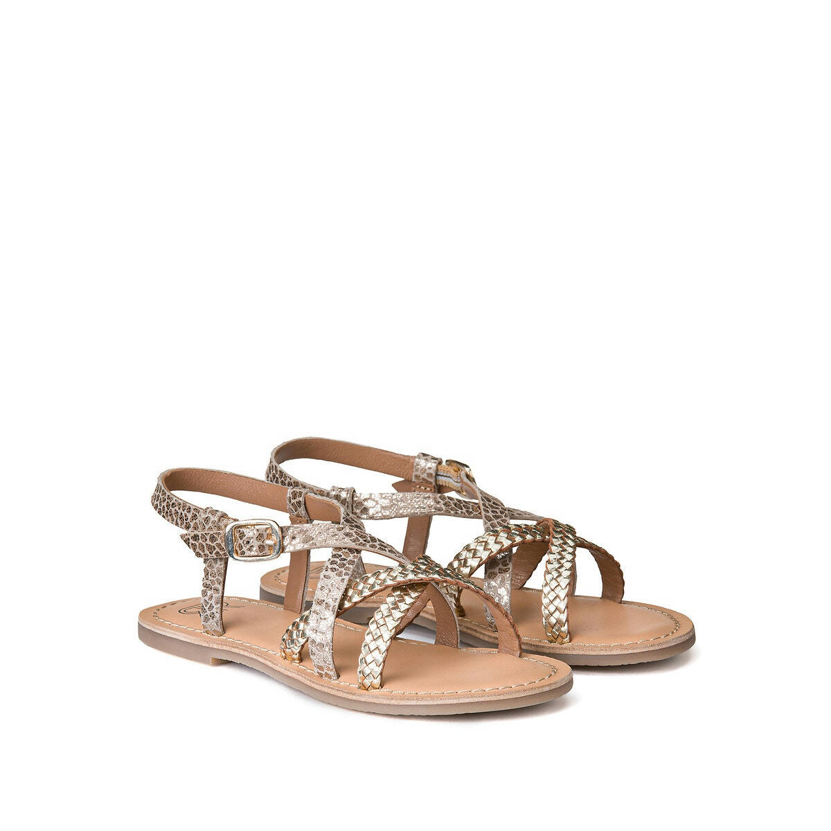 Sandales cuir à brides tressées