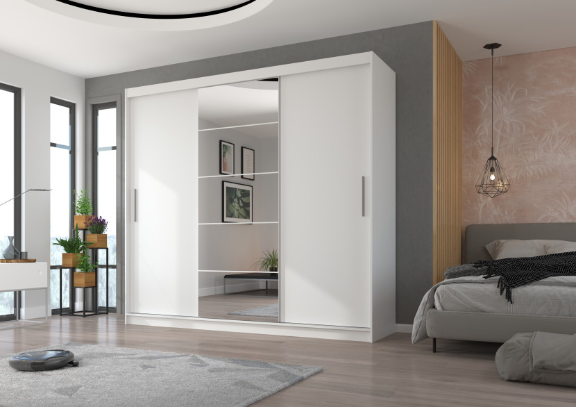 Szafa przesuwna z lustrem ERWIN 235 White
