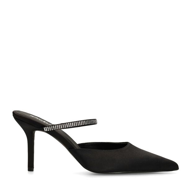 Zwarte pumps met strass bandje