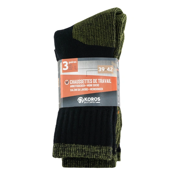 Arbeitssocken »Bamboo«, 3er Set, Gr.43/46, schwarz-grün