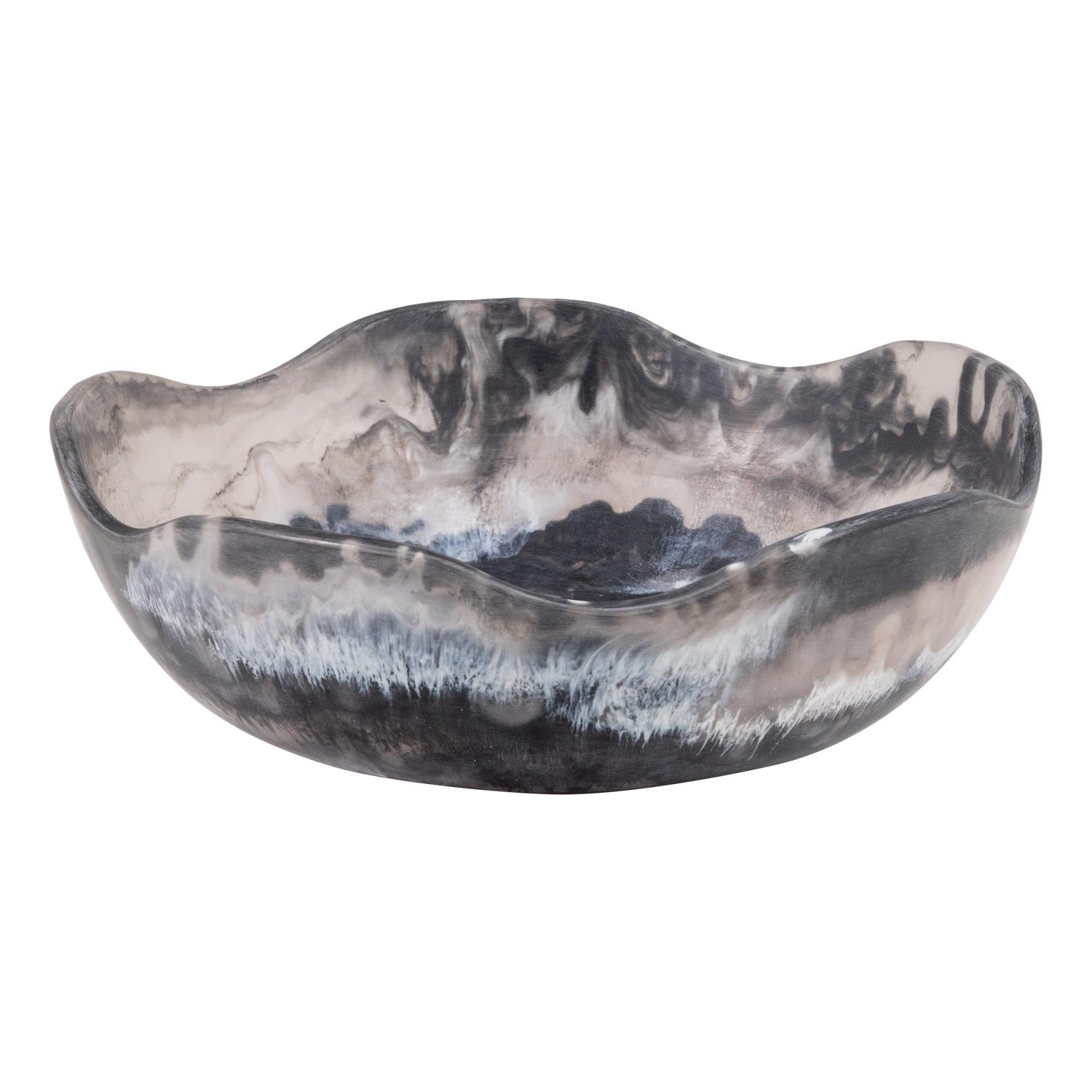 WOOOD Evo Decoratieschaal Epoxy - Zwart - Melange - 11x37x36