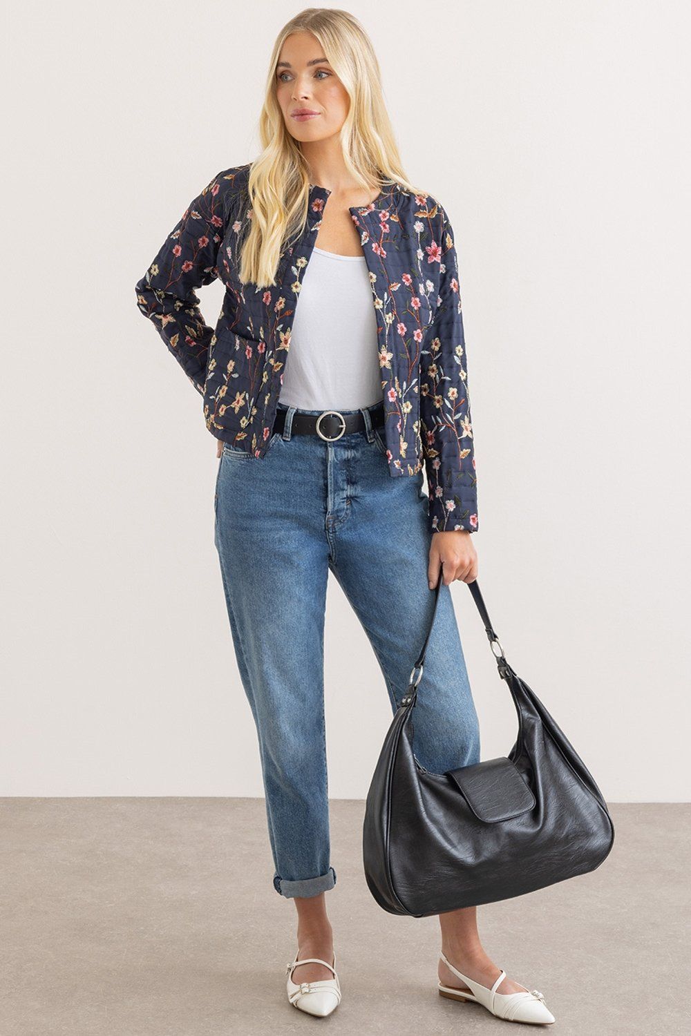 Klass. Floral Embroidered Quilted Jacket