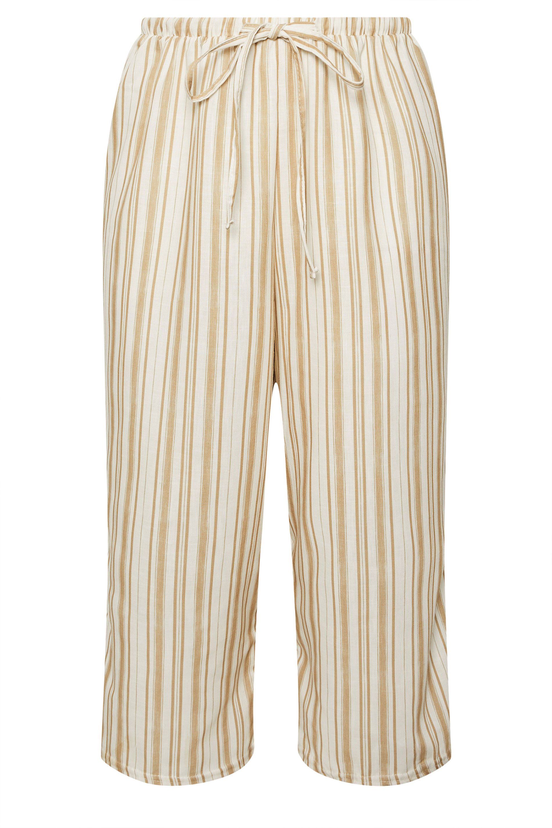 Yours Stripe Linen Look Culottes