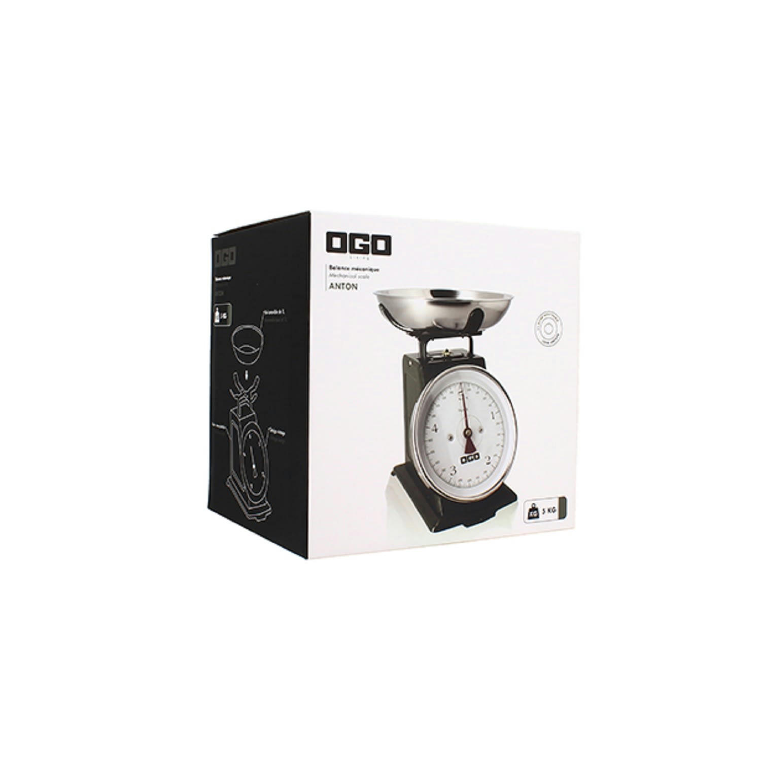 BAL - Balance de cuisine mécanique en inox kaki 5kg/20g