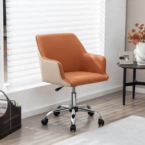 NNECW PU Swivel Home Office Chair with Adjustable Height & Ergonomic Design