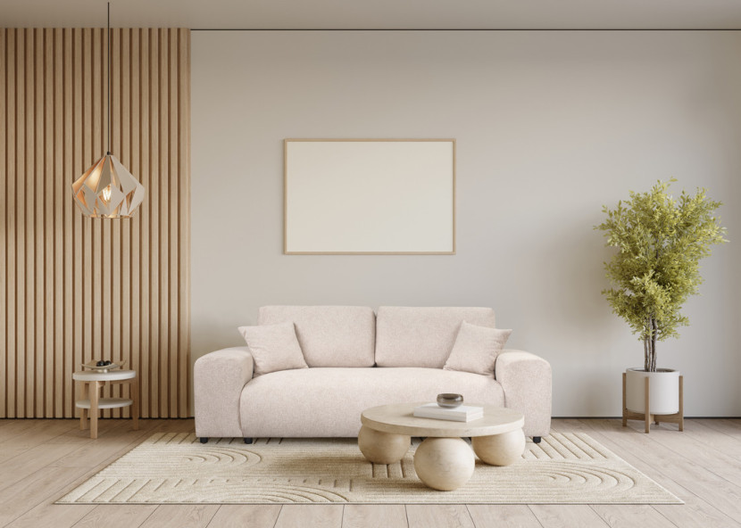 Ropez Justin sofa 3 bez funkcji tkanina plusz beżowy Blur 2
