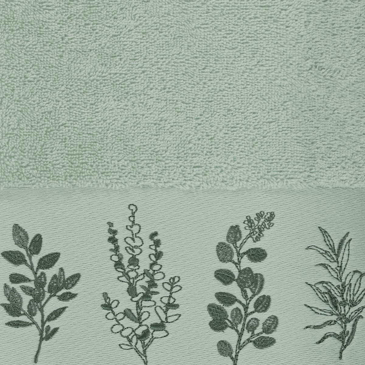 EUCALYPTUS - Lot de 3 serviettes invité Menthe 30x50 cm