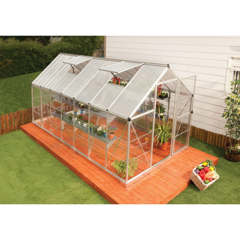Serre en polycarbonate Hybrid argentée 7,6 m² CANOPIA