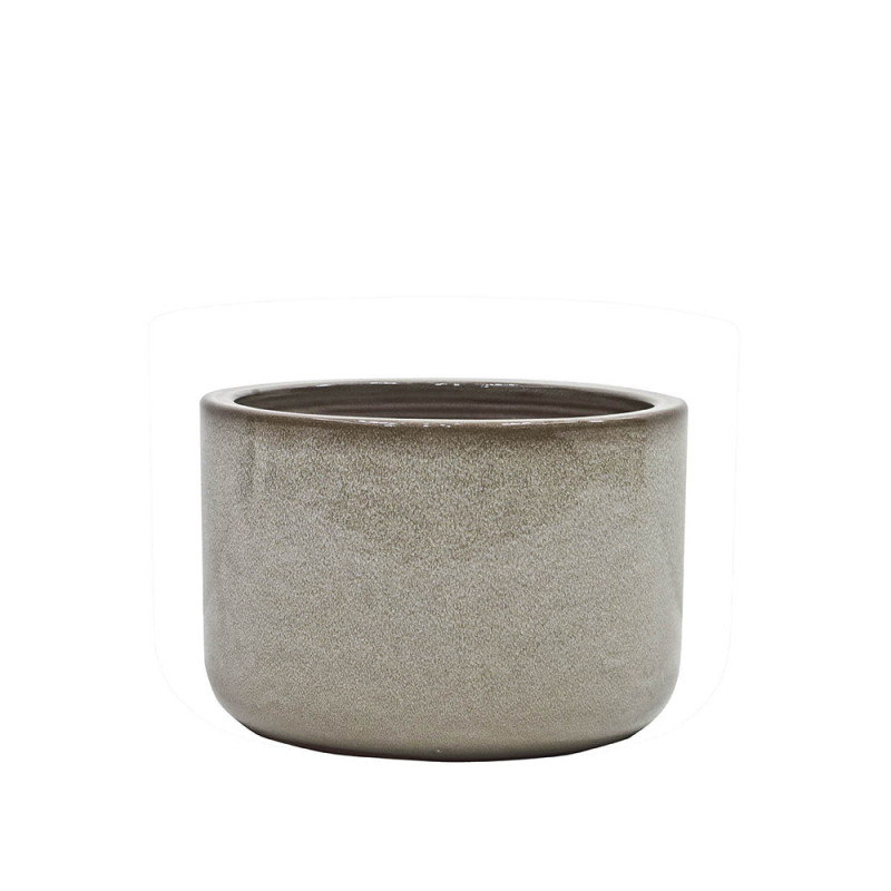 Pot en terre cuite Glazed gris Ø 24,5 x 16,5 cm