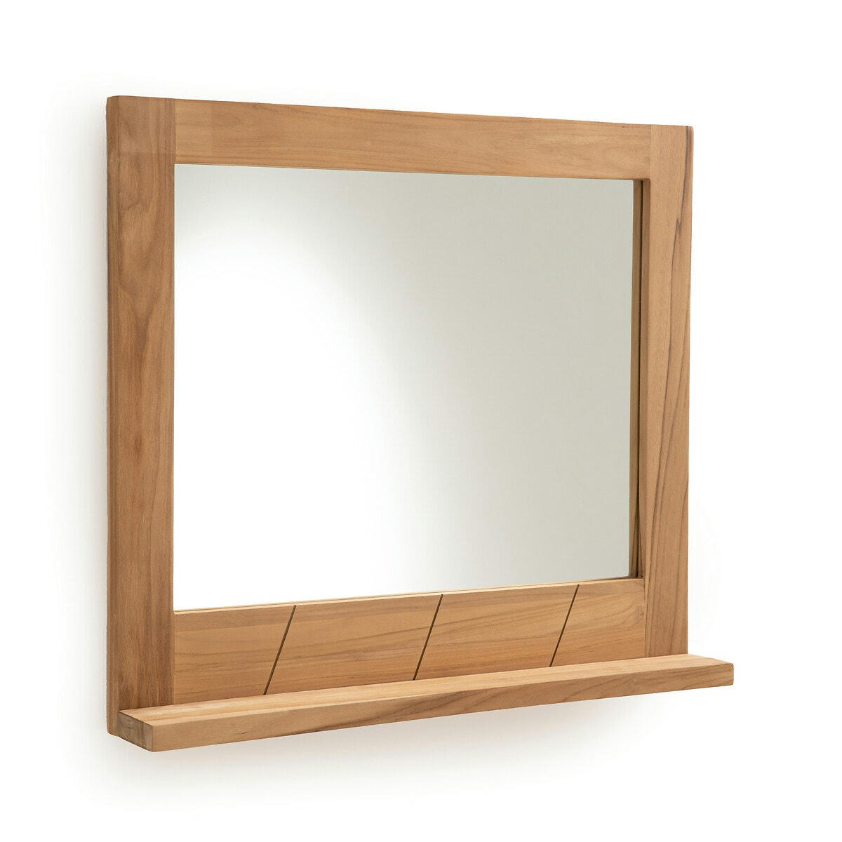 Miroir de salle de bain teck massif, L80 cm, Capti