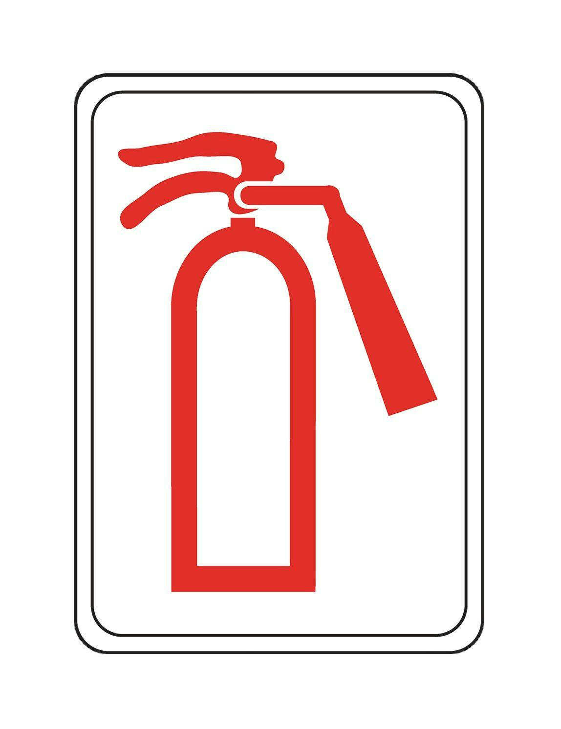 Hillman Self-Adhesive Fire Extinguisher Sign, 5 x 7-in, White/Red