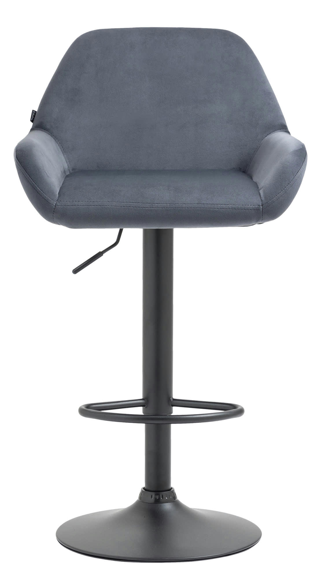VELOURS - Tabouret de bar velours ajustable pivotant velours Gris foncé