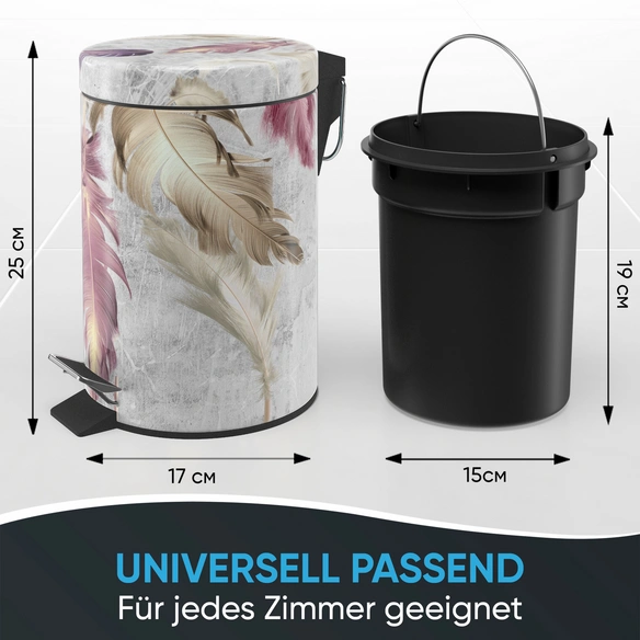 Kosmetikeimer »Federn«, 3,0L , Lila
