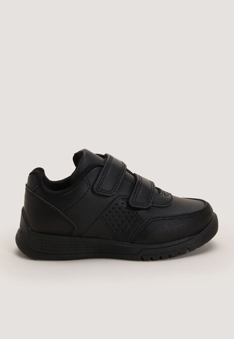 Younger Boys Black Hybrid Velcro Riptape Trainers