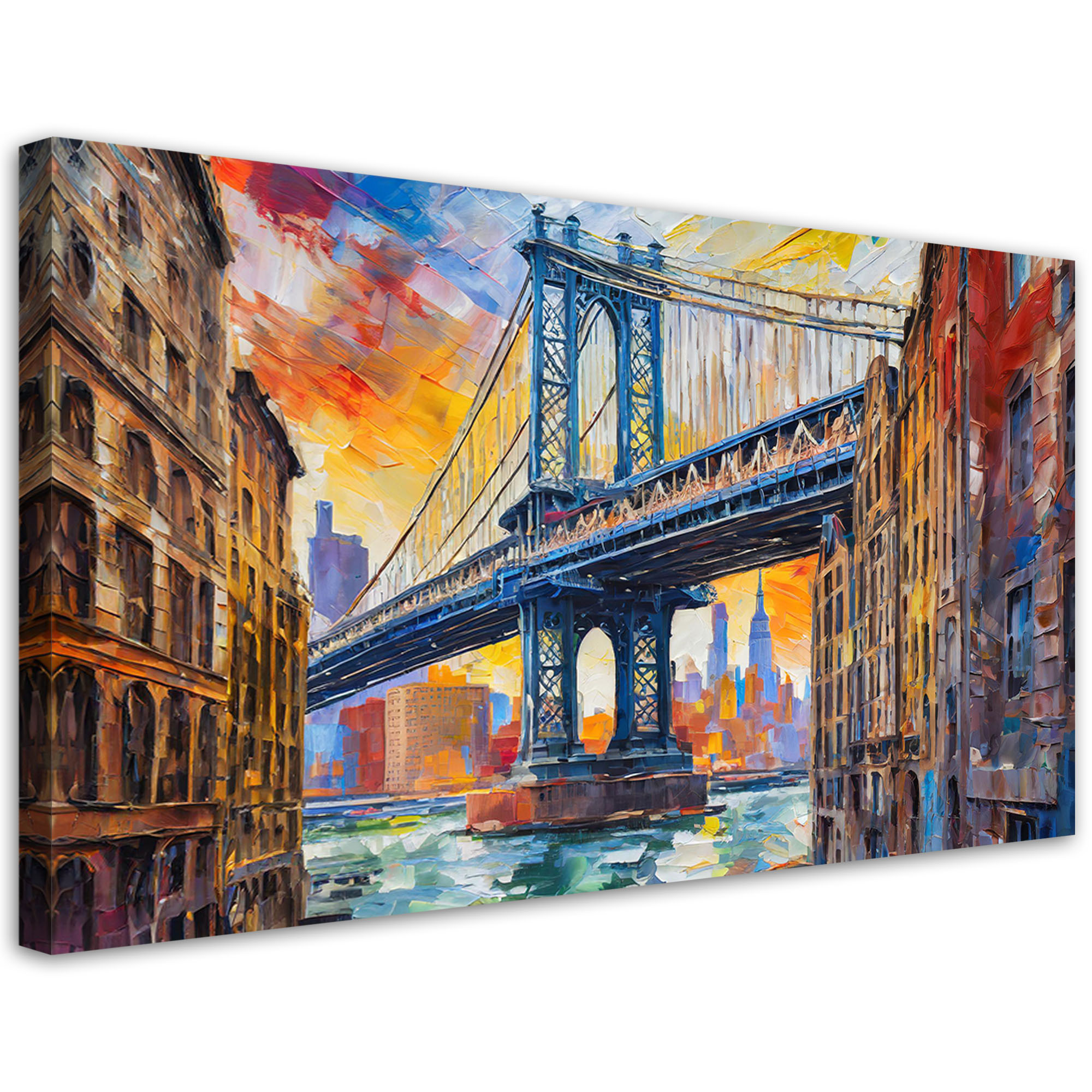 Feeby Obraz do salonu, Most Nowy Jor Impresjonizm 80x40