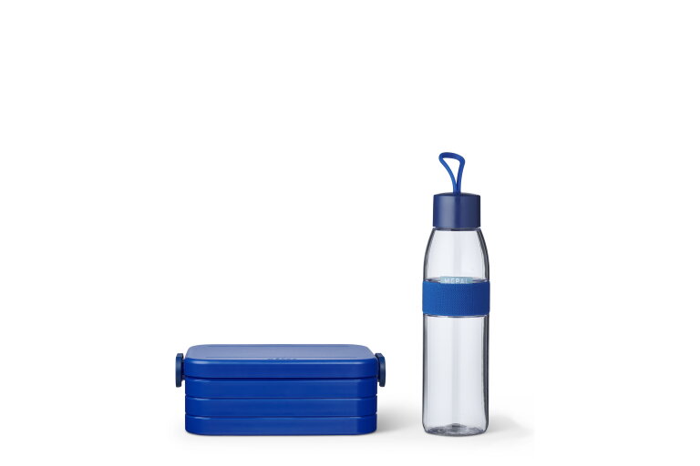 Giftset Onderweg (lunchbox Take a Break   waterfles Ellipse) - Vivid blue