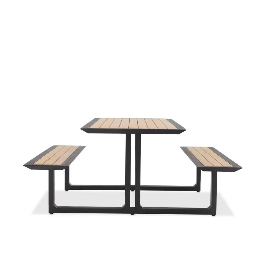 Arizona picknicktafel 240 x 164 cm. - Aluminium/Teak