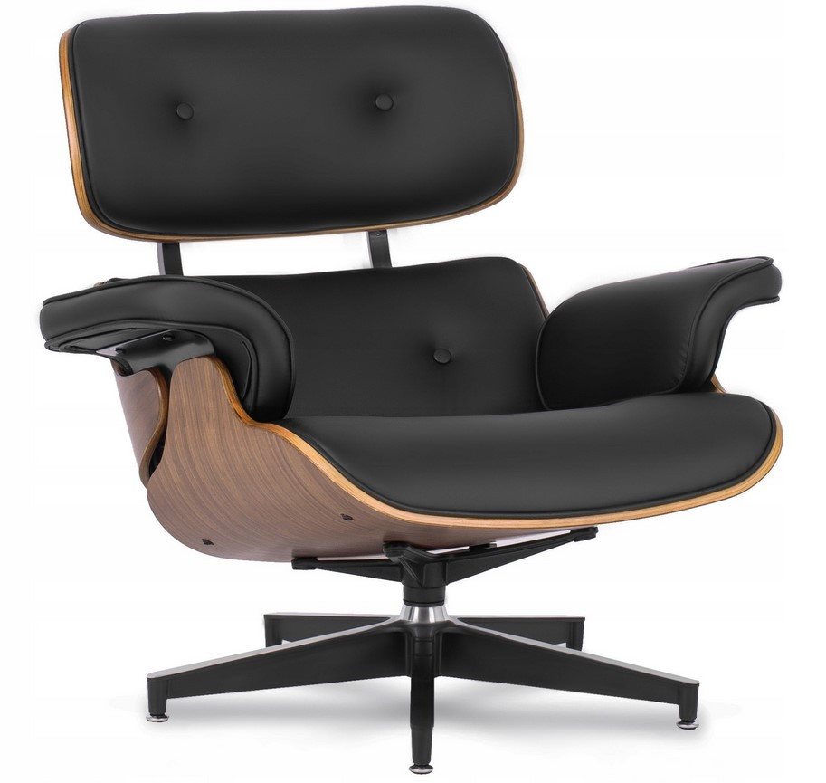 Fotel wypoczynkowy lounge KING Orzech-Czarny