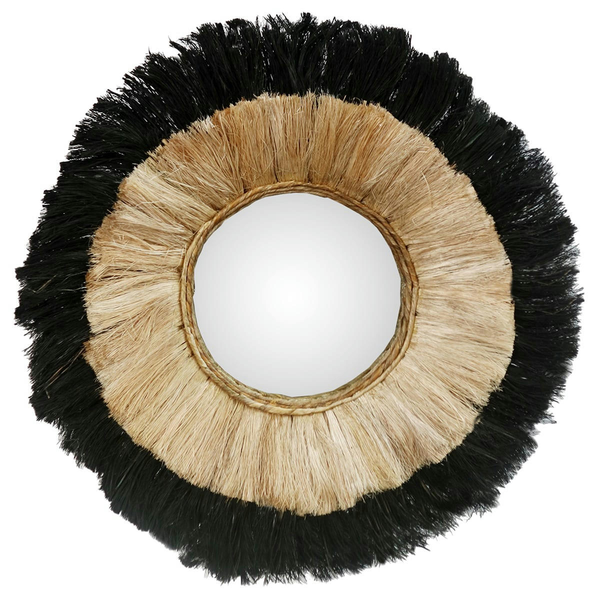 VAHÉ - Miroir rond D70 cm en matière naturelle