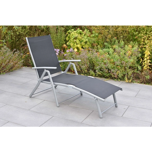 Deckchair, Aluminium/Stahl/Textilen, 5-fach verstellbare Rückenlehne/Klappfunktion