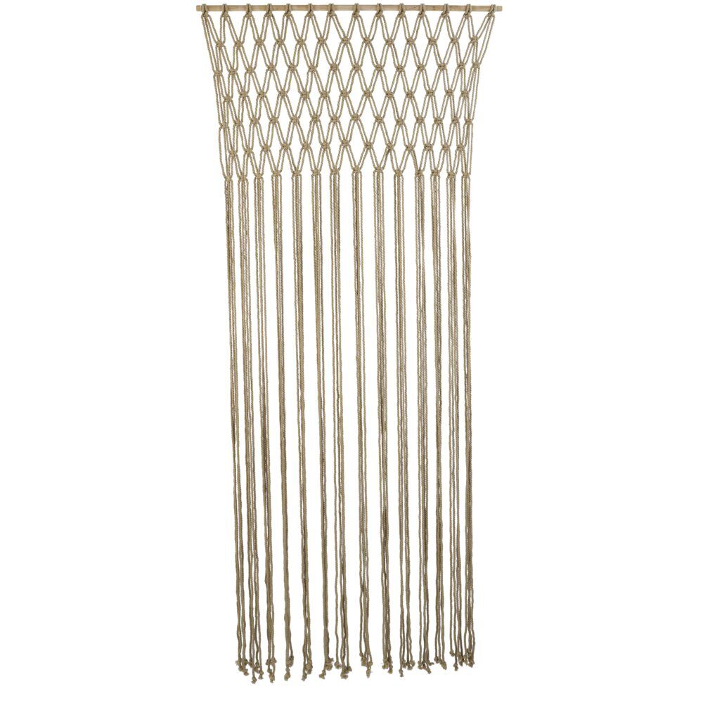 Rideau de porte macramé beige 90xH200cm